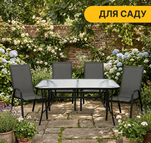 Комплект садових меблів LEOBRO Comfort 4 крісла + великий столик LB-1055 фото
