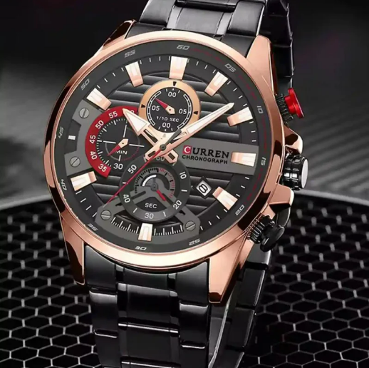 Чоловічий годинник Curren 8415 Black-Gold 1008-0322 фото