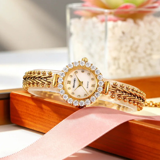 Жіночий годинник Skmei 2729GD Gold з металевим браслетом та золотистим корпусом 1080-3235 фото