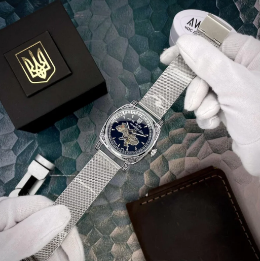 Чоловічий годинник Awarder 021-3D Де би не був Silver-Black Mesh 1202-0183 фото