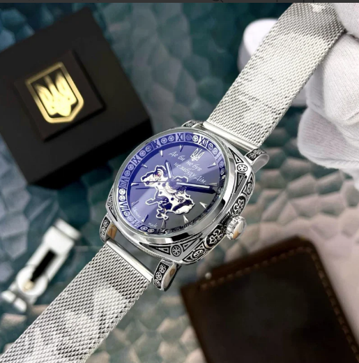Чоловічий годинник Awarder 021-3D Де би не був Silver-Black Mesh 1202-0183 фото